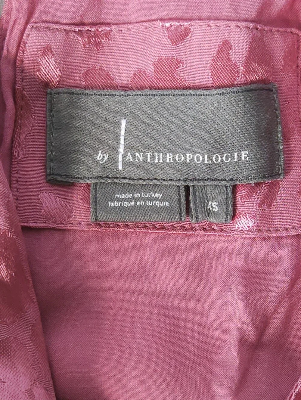 Anthropologie Pink Satin Jacquard Halter Mini Dress Tie Waist‎ Womens XS